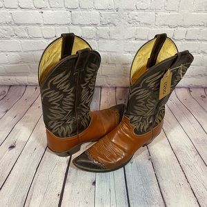 Justin Boots vintage made in USA 10.5 B Two-tone brown and black